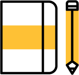 pencil and notebook icon