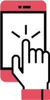 hand touching phone icon