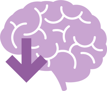 Graphic of a brain with arrow indicating lower SUDEP rates