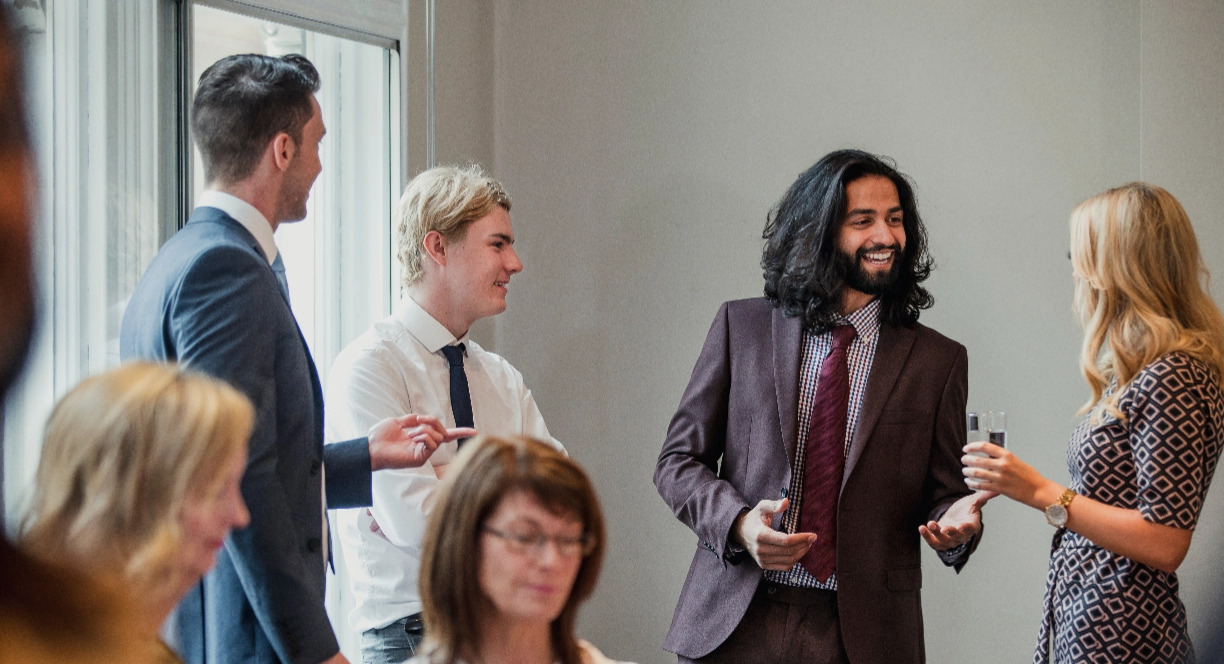 People networking at an event